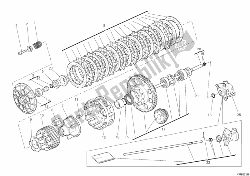 Alle onderdelen voor de Koppeling van de Ducati Hypermotard 1100 EVO USA 2012